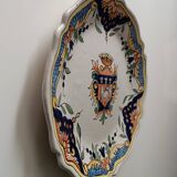 Malicorne earthenware plate with Rouen Beatrix Pouplard coat of arms