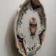 Malicorne earthenware plate with Rouen Beatrix Pouplard coat of arms