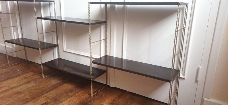 Vintage modular string wall shelf