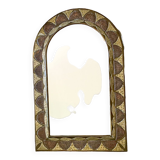 Grand miroir ancien en laiton style oriental-ethnique