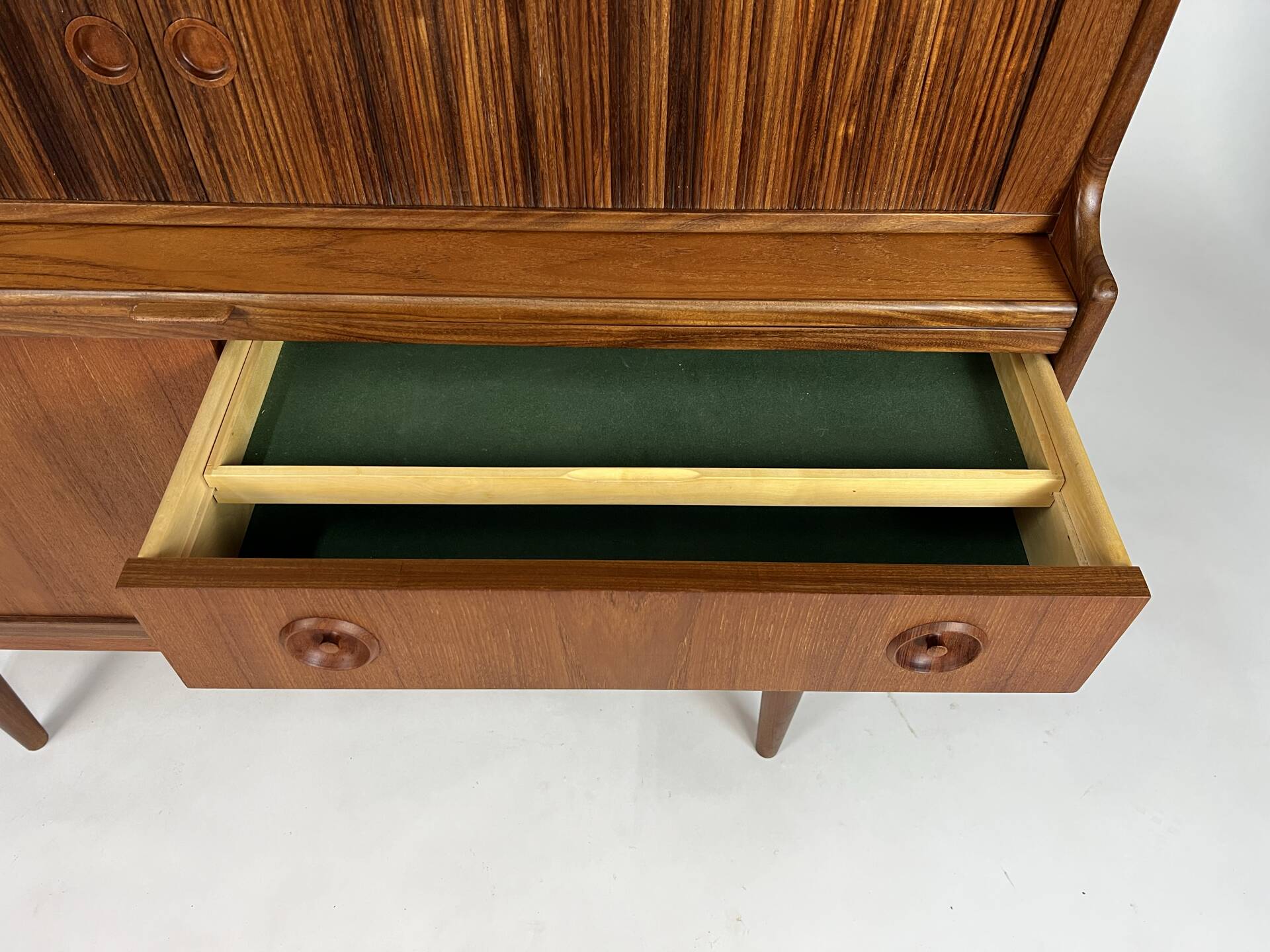Danish teak highboard cabinet by Johannes Andersen 1960s