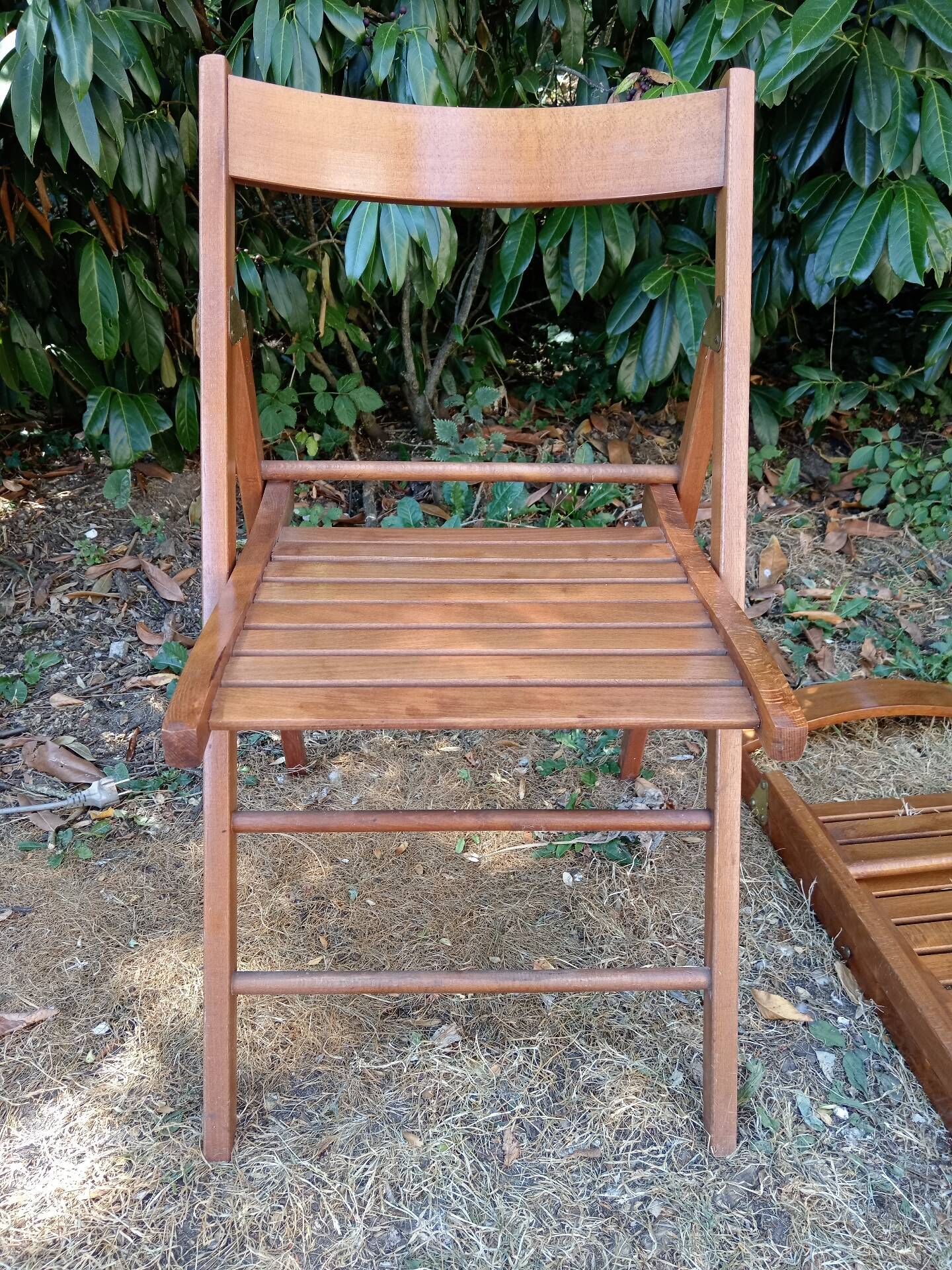 Vintage wooden folding chairs