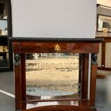 Console in mahogany and marble "Return from Egypt". Empire, nineteenth century