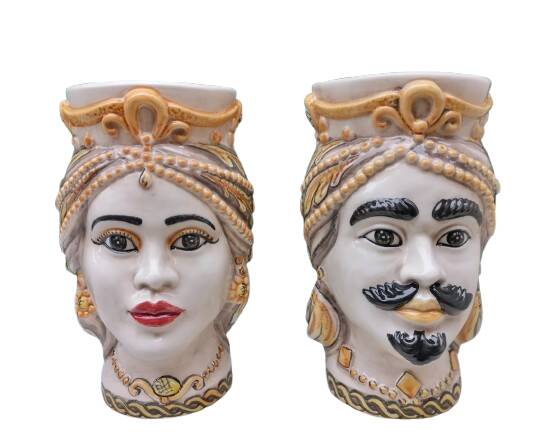 Sicilian ceramic head vases/ Moorish heads