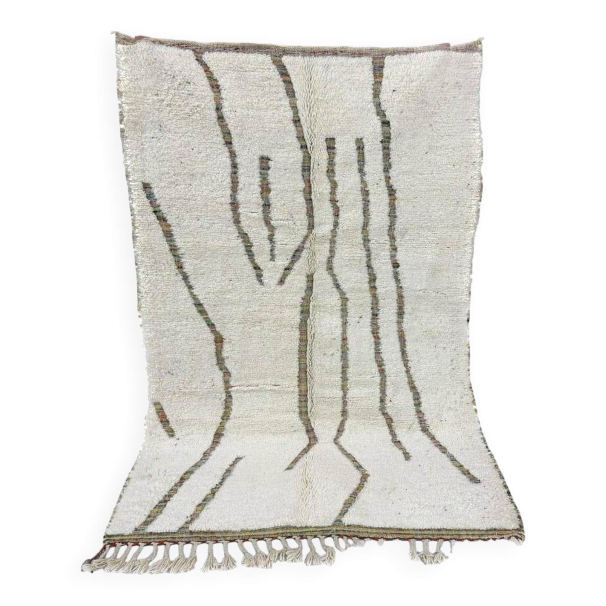 Tapis en laine pure fait main naturelle taille 100 x 200 cm