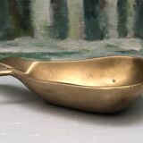 Vintage brass ashtray in the shape of a fruit, pear