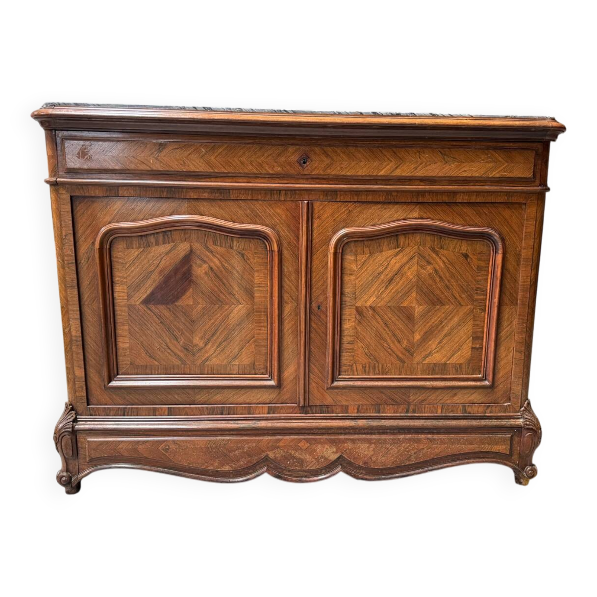 Antique chest of drawers with marble top