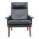 Fauteuil à dossier haut en cuir teck 1970, Danemark