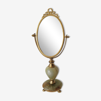 Miroir en onyx et métal doré