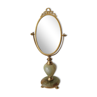 Miroir en onyx et métal doré