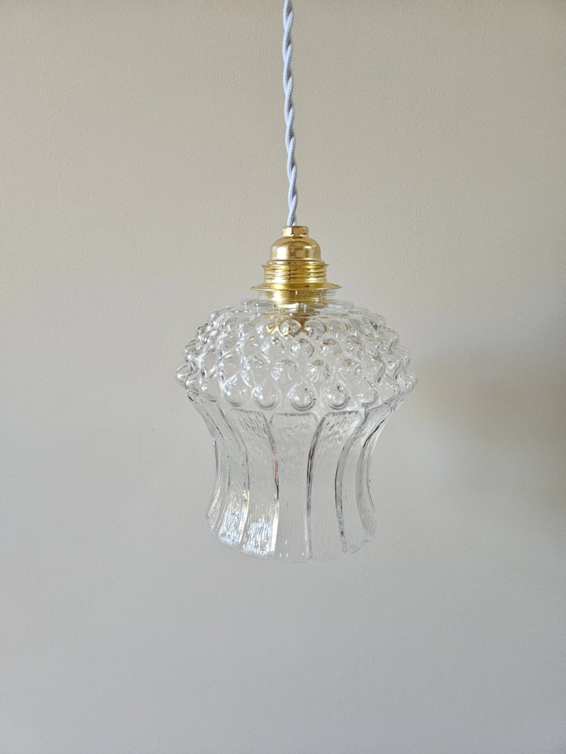 Vintage glass globe pendant light