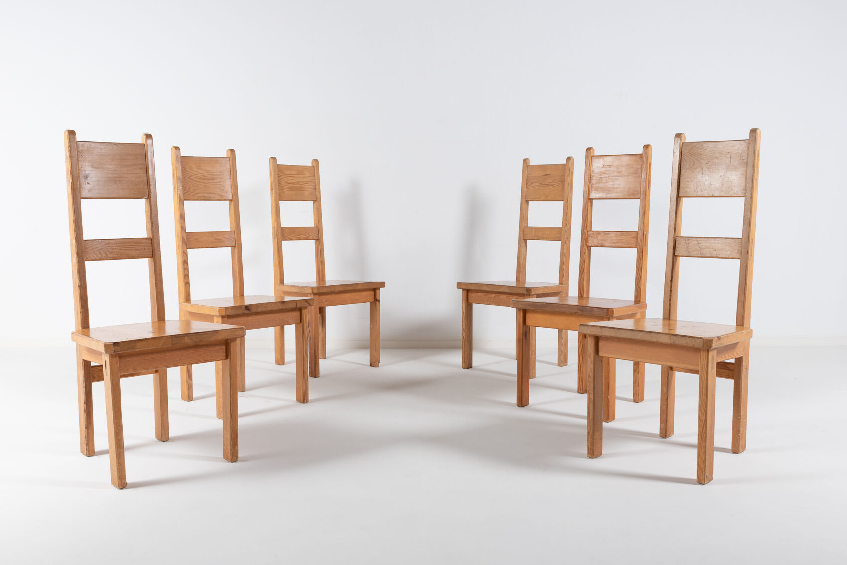 Set of 6 pine chairs by Roland Wilhelmsson for Karl Andersson & Söner Sweden 1960