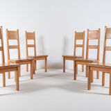Set of 6 pine chairs by Roland Wilhelmsson for Karl Andersson & Söner Sweden 1960