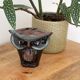 Vintage Dark Ceramic Owl Figurine: Hand Made Glazed Pottery, Bird Design