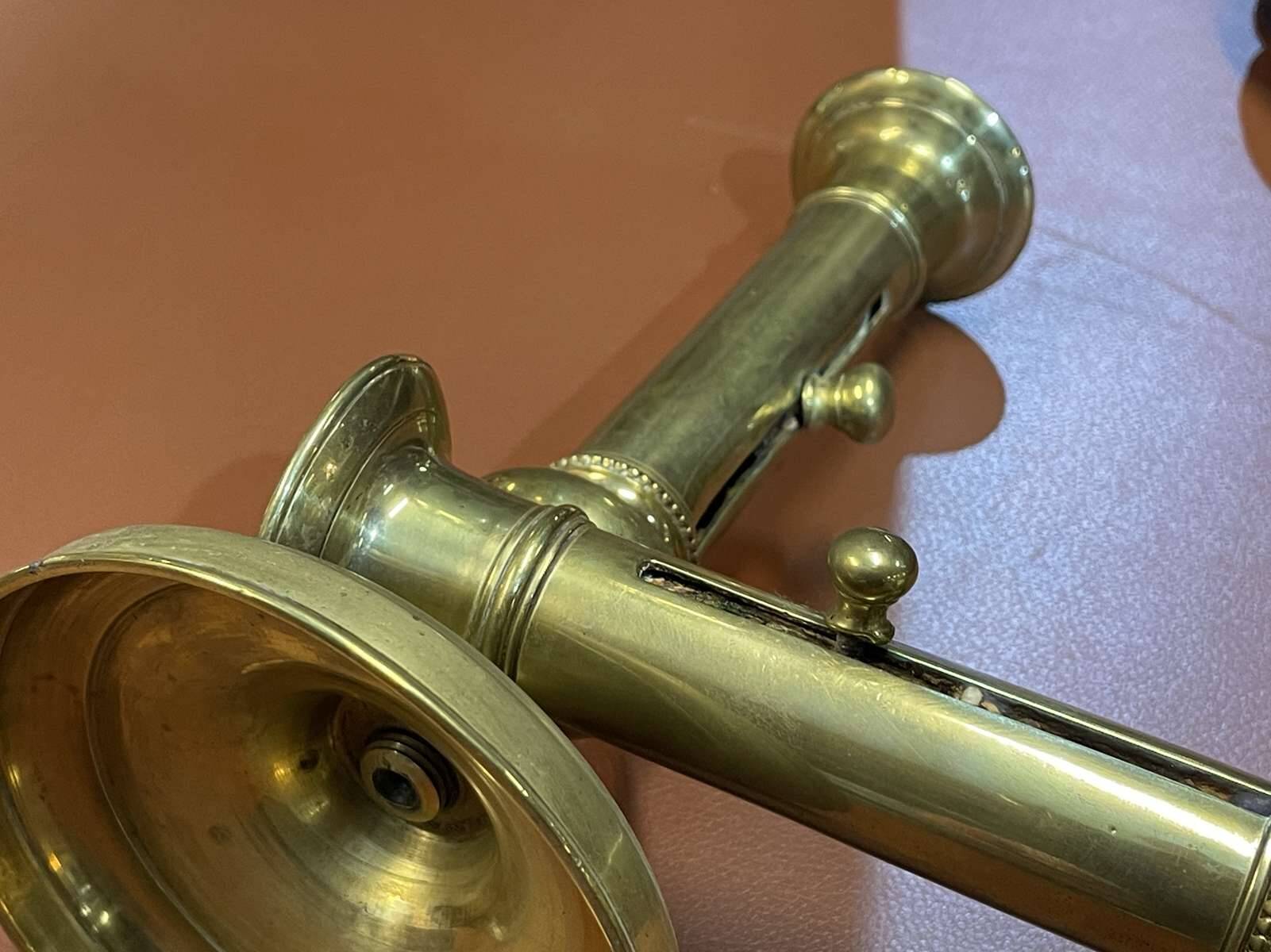 Pair of brass candlesticks from the early 20th century.