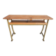 Console desk wood metal vintage curved metal base