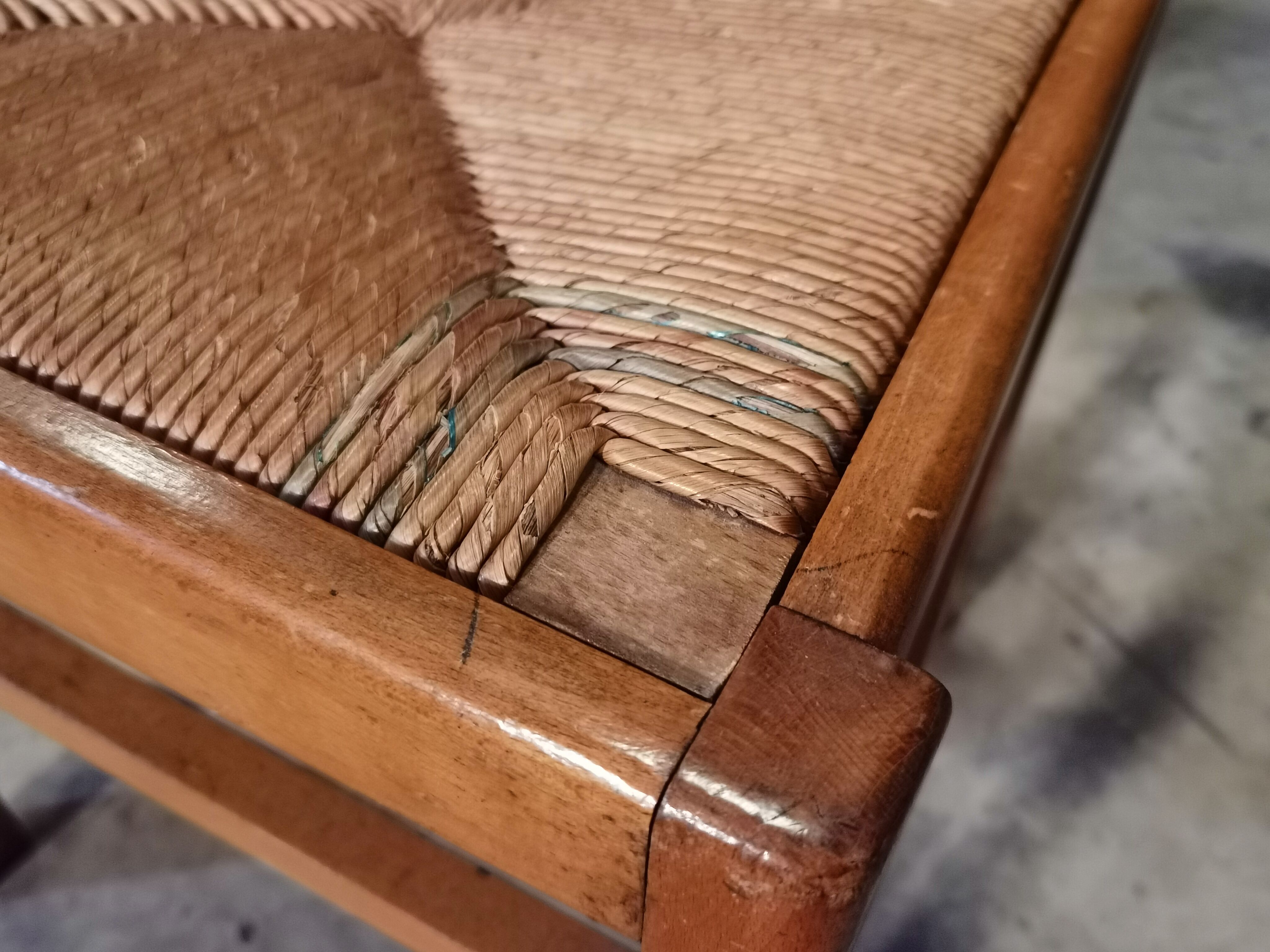Set de 4 chaises paille de Pierre Cruège