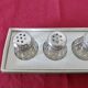 Salt and pepper "CHRISTOFLE" in solid silver in their original box, 1950.