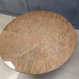 Vintage round granite dining table, 1970s