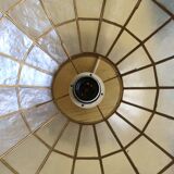 70s mother-of-pearl and brass pendant light