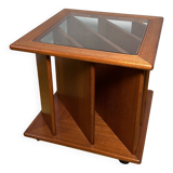 Mid century retro vintage teak coffee table with magazine rack or record 1960