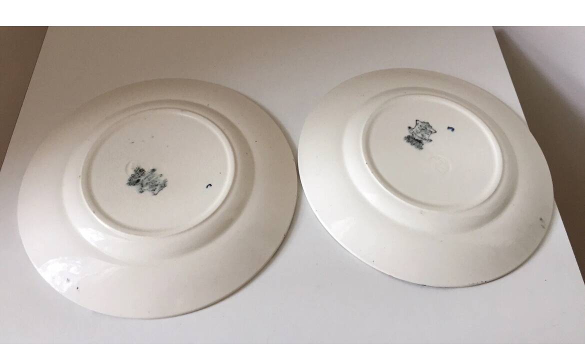 Longwy green ceramic plate, ironstone, 19th century