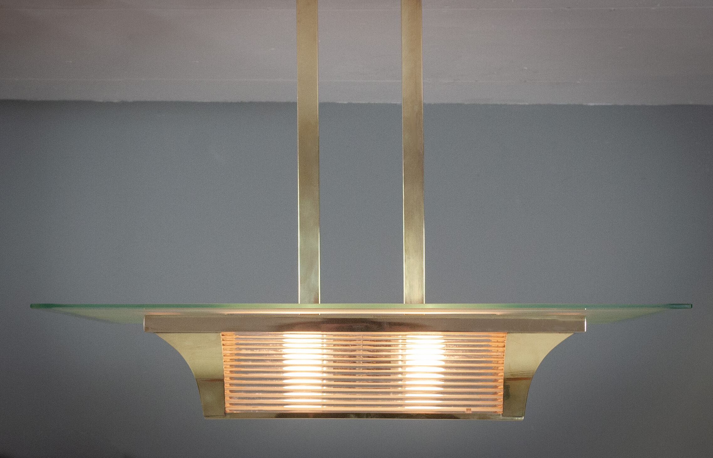 Brass art deco Atelier Petitot ceiling light