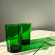 Lot de 4 verres verts translucides style vereco