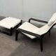 Modern mid-century Pulkka lounge chair set and footrest by Ilmari Lappalainen for Asko, Finland, 1960s.