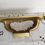 Golden console, vintage French, entrance shelf, shelf