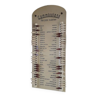 Vintage metal grocery list