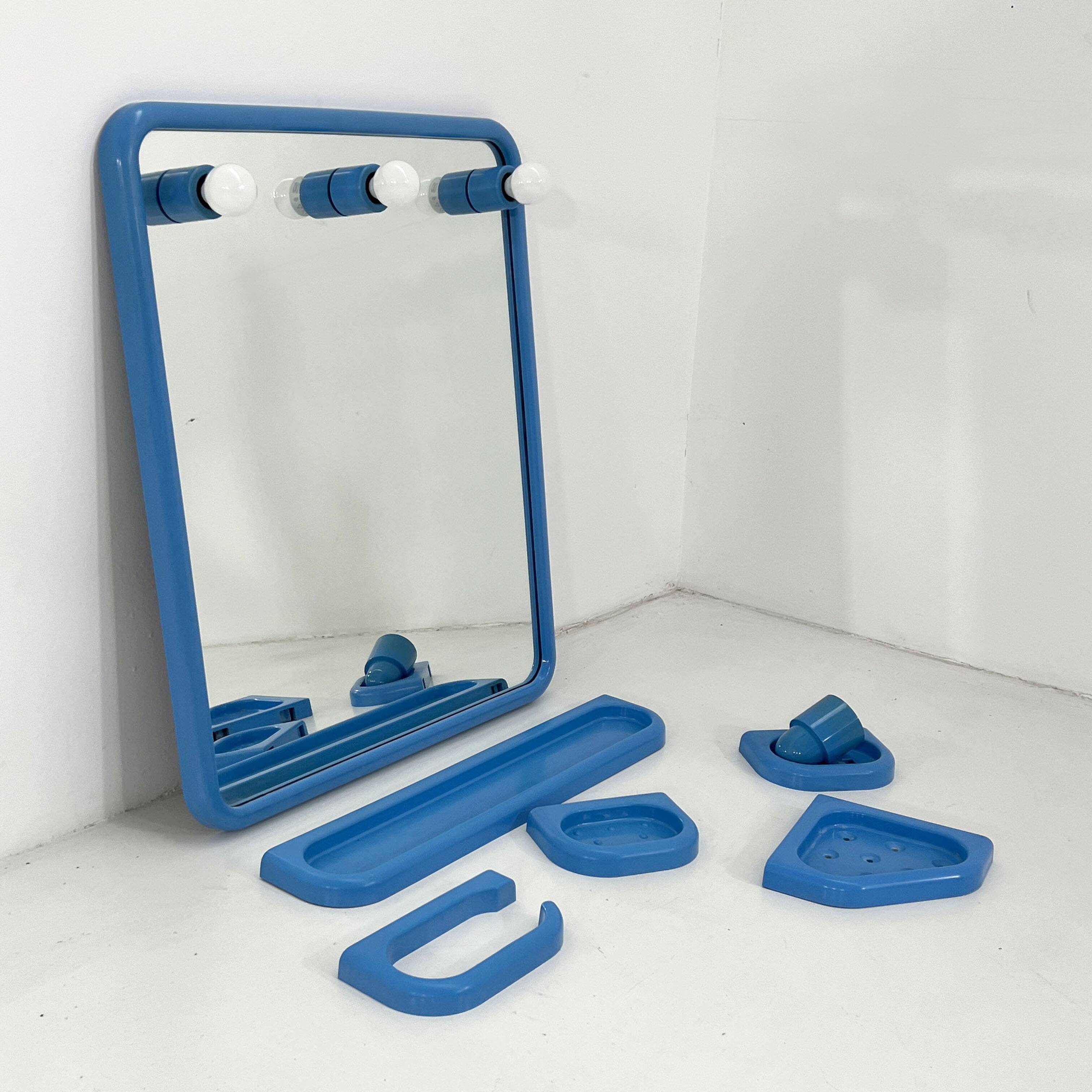 Blue Bathroom Set by Gedy, 1970