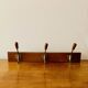 Vintage wooden wall coat rack - triple hook