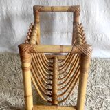 Rattan magazine rack - 60s/70s