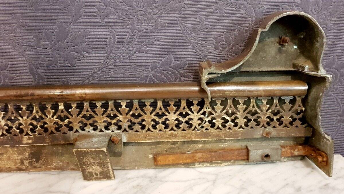 Barre de foyer / devant de cheminée Louis Philippe