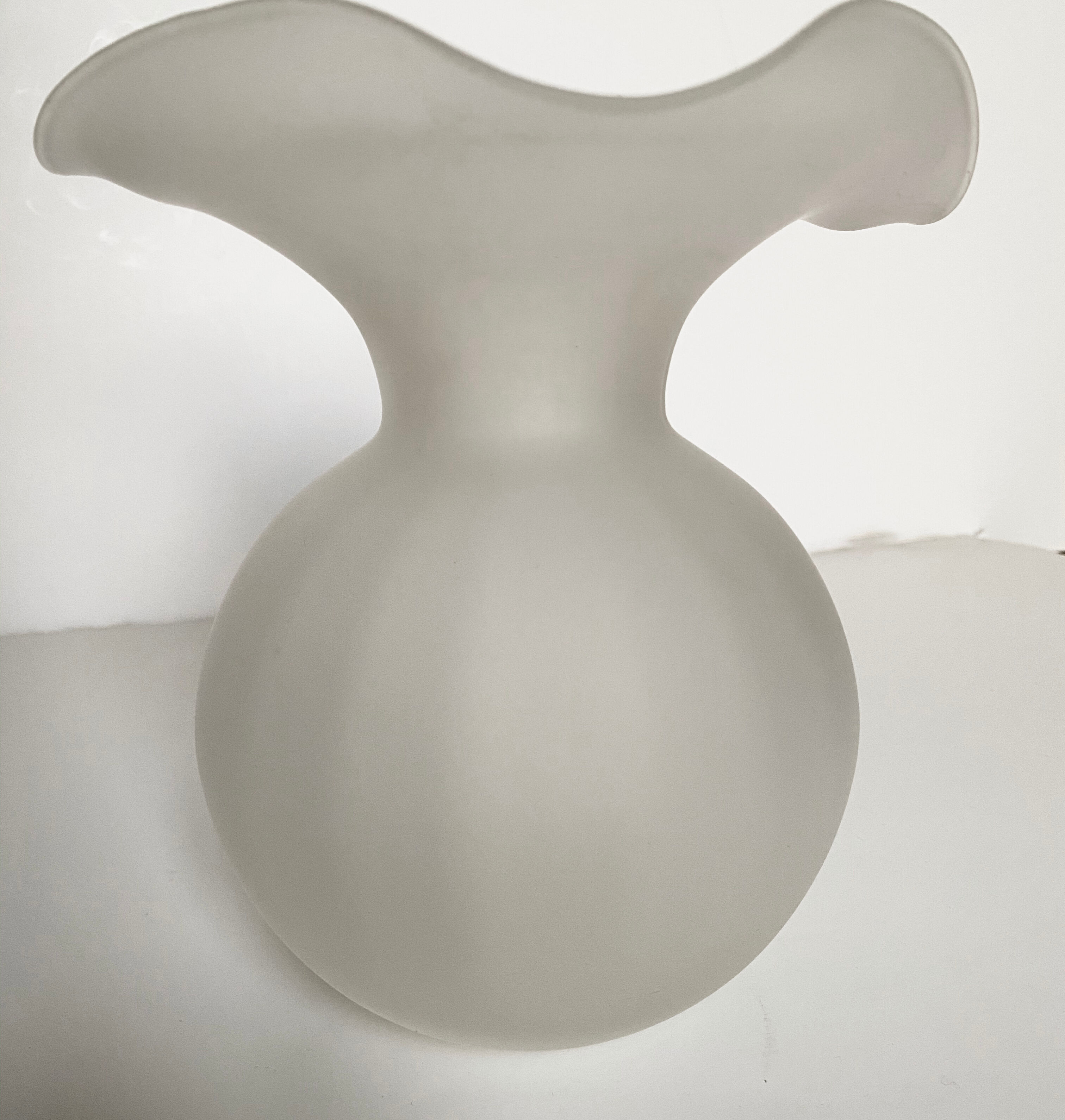 Lancel vase shaped ball frosted glass blown work of Murano