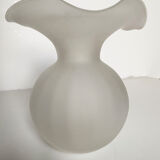 Lancel vase shaped ball frosted glass blown work of Murano