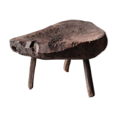 Brutalist stool, log, art-popular Auvergne 19th century