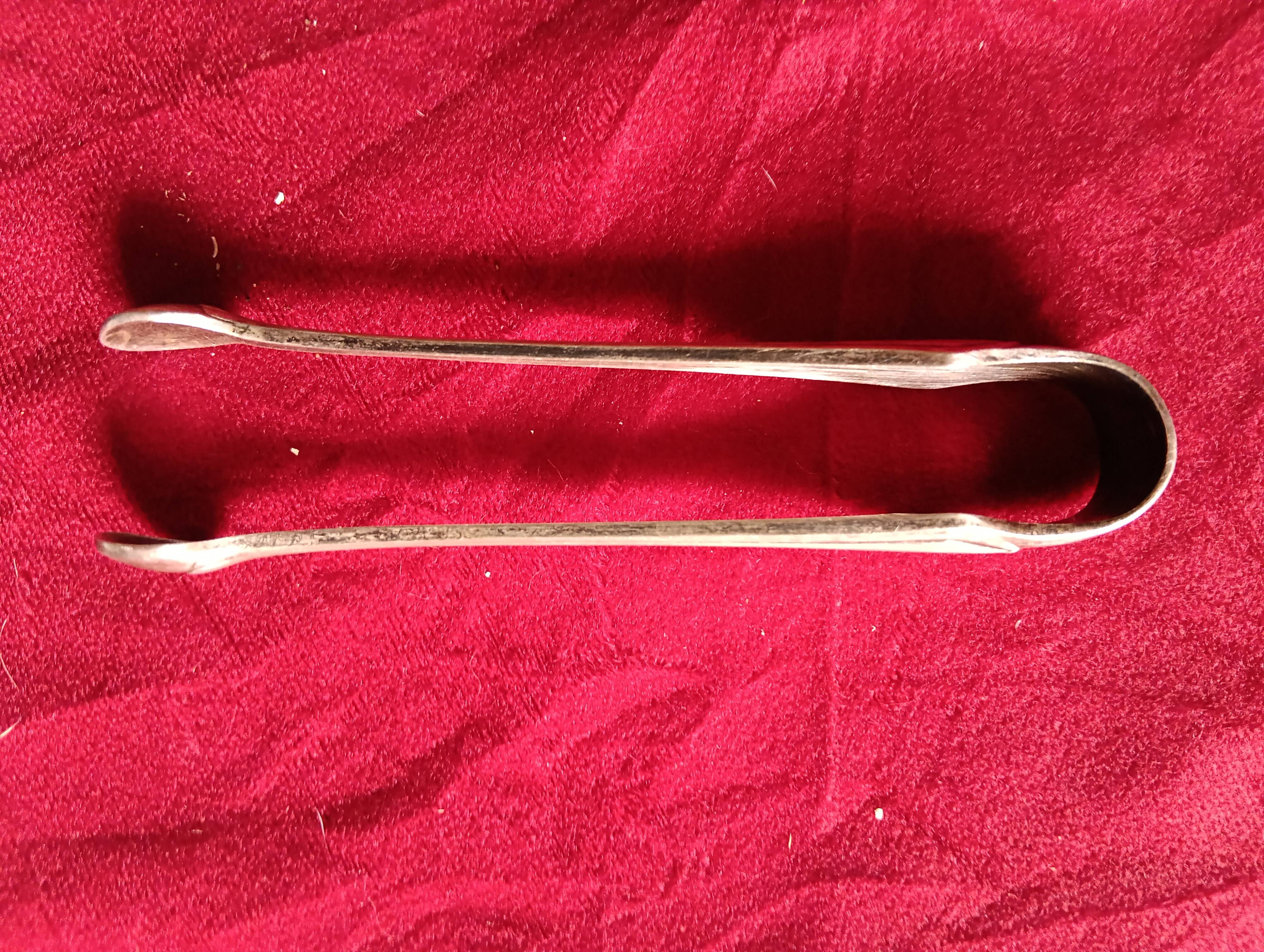 Silver-plated metal sugar tongs Art Deco