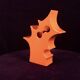 Abstract Orange Ceramic Sculptural Vase, Postmodern / Space Age, Italy, 1980