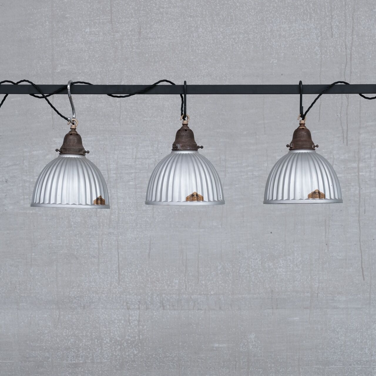 Antique english mercury glass 'helioray' pendants