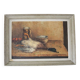 Old still life painting signed & framed: je bastel