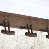 Wall-mounted wooden coat rack, vintage wall-mounted coat rack, curved wood