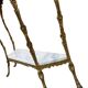 Console and mirror set in brass, Louis XV Rococo style.