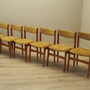 Set of six teak chairs, Danish design, 1970s, production: Denmark