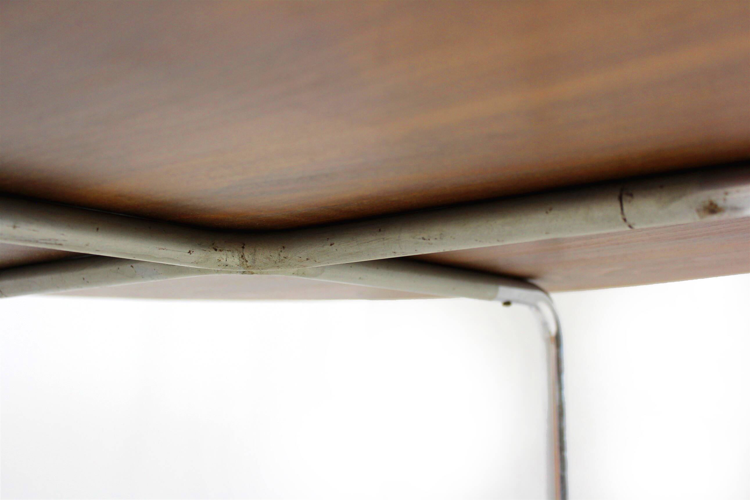 Restored Bauhaus Tubular Steel Round Table And 4 Chairs By M. Stam, 1930s