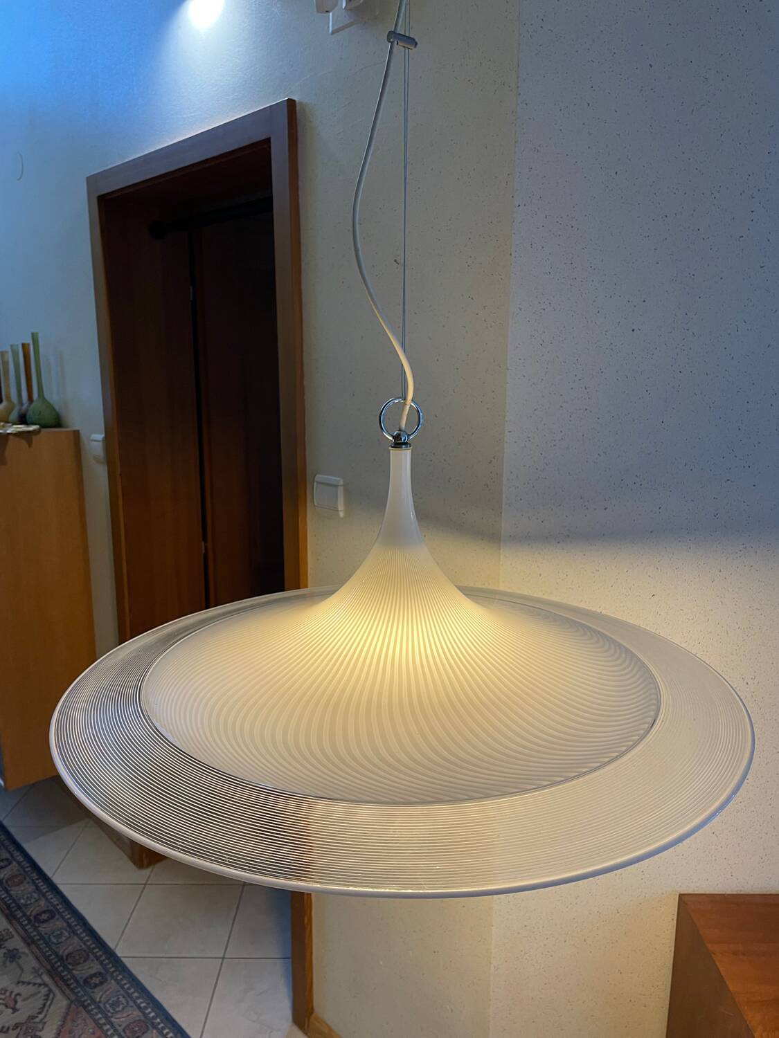 Suspension swirl et filigrane Murano