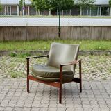 Ib Kofod Larsen for Fröscher Sitform olive leather Lounge Chair