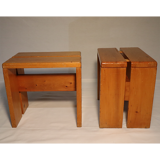 Pair of Charlotte Perriand stools for Les Arcs 1960