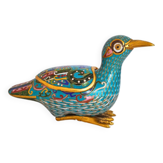 Mid Century Cloisonnée Bird Censor